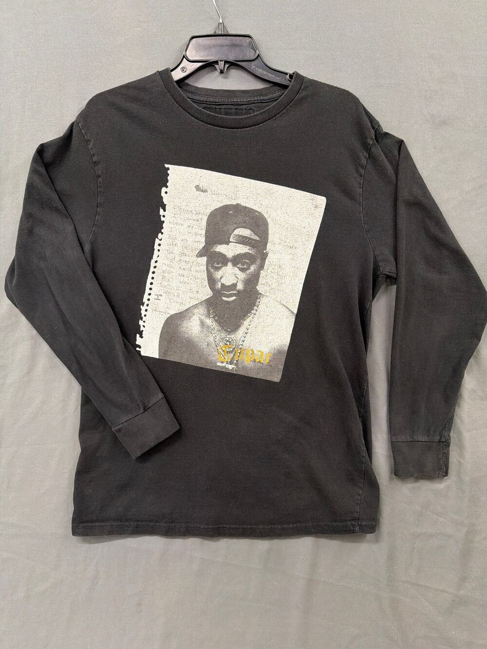 Cross Colours Tupac Shakur 2Pac Long Sleeve Shirt Black Hip Hop Rap Mens